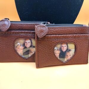 Brighton TWO Coin/ID Holder Brown Pebble Leather Design!